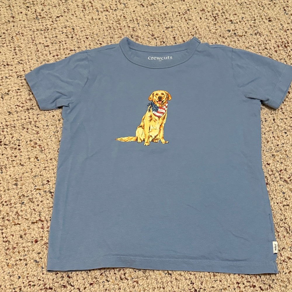 J. Crew Blue Tee with Yellow Retriever Graphic